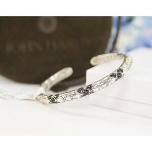 John Hardy Sterling 2.85ct Black Sapphire Naga Slim Kick Cuff Bracelet NWT